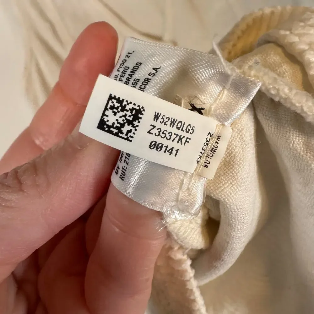 American Eagle Women’s S Corduroy Mini Dress Stretch Cotton White Button Front - Picture 10 of 11